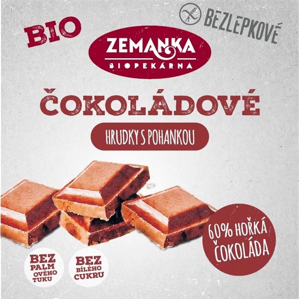 Biopekárna Zemanka – Bezlepkové Pohankové bio hrudky s čokoládou